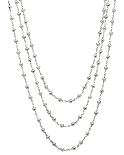Italian Gold Over Silver 18k Plated Multi Strand Necklace In Metallic