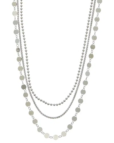 Italian Gold Over Silver 18k Plated Multi Strand Necklace In Brown