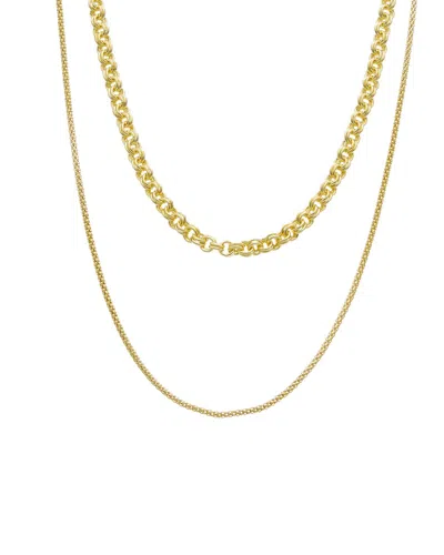 Italian Gold Over Silver 18k Plated Multi Strand Necklace In Gold