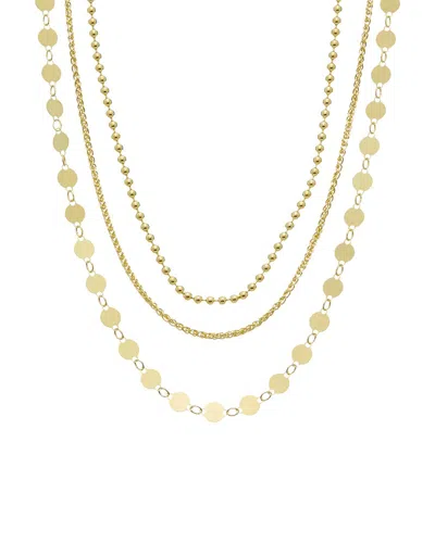 Italian Gold Over Silver 18k Plated Multi Strand Necklace In Gold