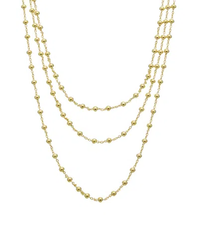 Italian Gold Over Silver 18k Plated Multi Strand Necklace In Gold