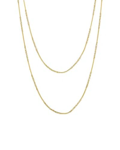 Italian Gold Over Silver 18k Plated Multi Strand Necklace In Orange