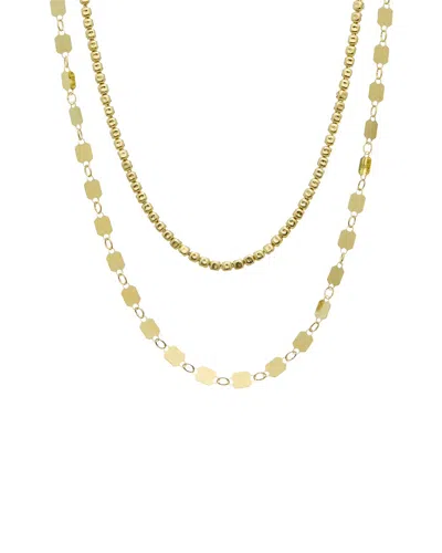 Italian Gold Over Silver 18k Plated Multi Strand Necklace In Gold