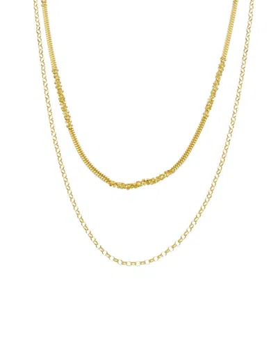 Italian Gold Over Silver 18k Plated Multi Strand Necklace In Gold