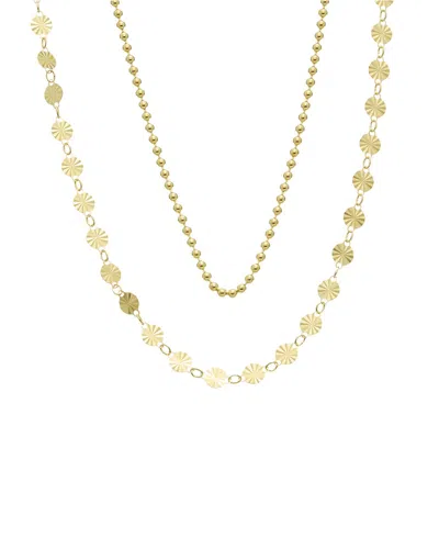 Italian Gold Over Silver 18k Plated Multi Strand Necklace In Gold
