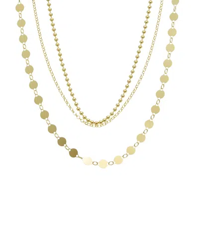 Italian Gold Over Silver 18k Plated Multi Strand Necklace In Gold