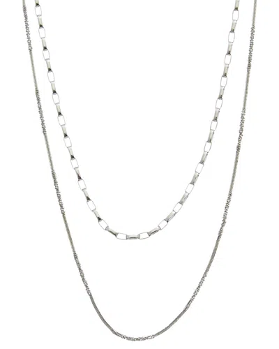 Italian Gold Over Silver 18k Plated Multi Strand Necklace In Metallic