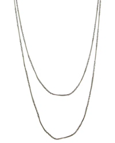 Italian Gold Over Silver 18k Plated Multi Strand Necklace In Metallic
