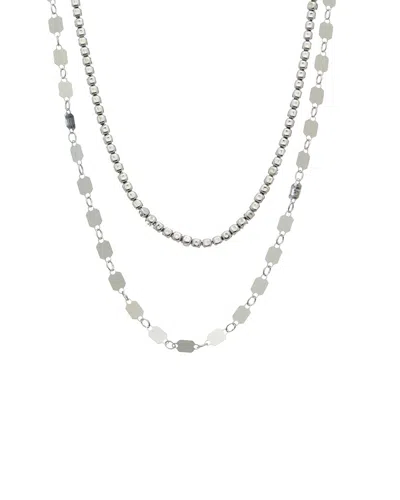 Italian Gold Over Silver 18k Plated Multi Strand Necklace In Metallic