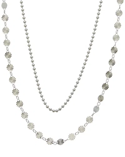 Italian Gold Over Silver 18k Plated Multi Strand Necklace In Metallic