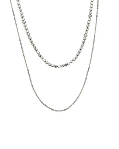 Italian Gold Over Silver 18k Plated Multi Strand Necklace In Metallic