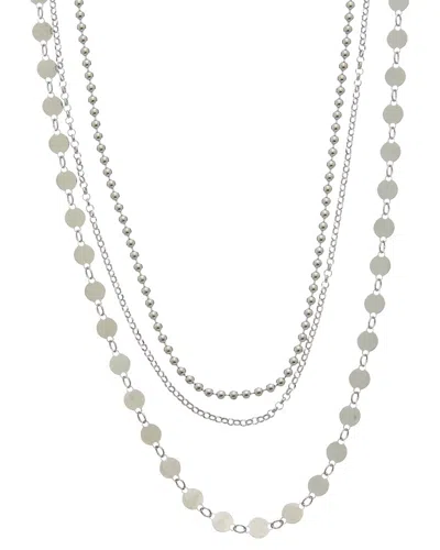 Italian Gold Over Silver 18k Plated Multi Strand Necklace In Metallic