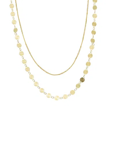 Italian Gold Over Silver 18k Plated Multi Strand Necklace In Neutral