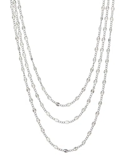 Italian Gold Over Silver 18k Plated Multi Strand Necklace In Neutral