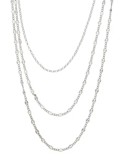 Italian Gold Over Silver 18k Plated Multi Strand Necklace In Purple