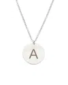 Italian Gold Over Silver Initial Disc Pendant Necklace (a-z)