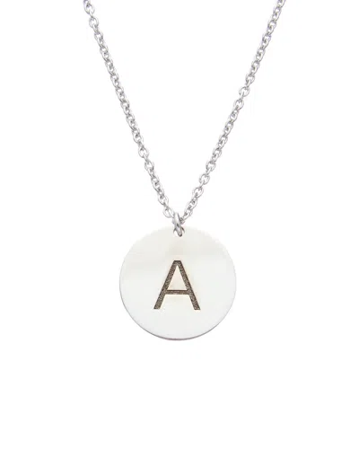 ITALIAN GOLD OVER SILVER ITALIAN GOLD OVER SILVER INITIAL DISC PENDANT NECKLACE (A-Z)