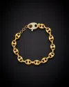 Italian Gold Over Silver Puffed Mariner Link 0.20 Ct. Tw. Diamond Bracelet