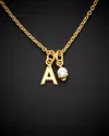 ITALIAN GOLD OVER SILVER 18K ITALIAN GOLD OVER SILVER 0.03 CT. TW. DIAMOND INITIAL NECKLACE