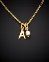 Italian Gold Over Silver Tf Dnu 18k  0.03 Ct. Tw. Diamond Initial Necklace