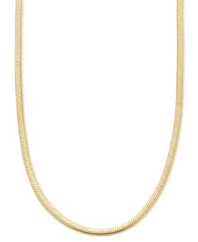Italian Gold Polished Half Round Snake Link 18" Chain Necklace In 10k Gold