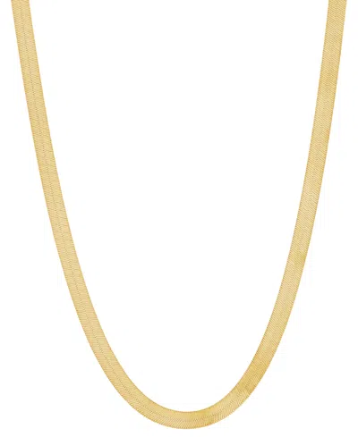 Italian Gold Polished Herringbone Link 18" Chain Necklace (4mm) In 10k Gold