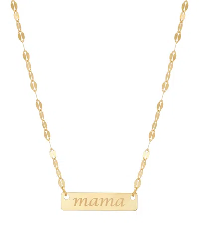 Italian Gold Polished Mama Pendant Necklace In 10k Yellow Gold