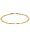 Italian Gold Polished Miami Cuban Chain Link Bracelet In 14k Gold In Gold