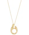 Italian Gold Polished Mother & Child Pendant 18" Necklace In 10k Gold