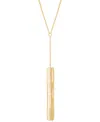 Italian Gold Polished Rectangular 17" Lariat Necklace In 14k Gold In Gold