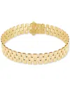 Italian Gold Polished Rectangular Tube Link Statement Bracelet In 14k Gold In Yellow Gold