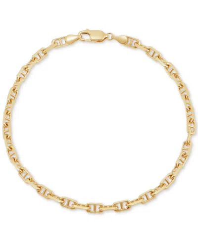 Italian Gold Polished Solid Anchor Link Chain Bracelet In 10k Gold In Yellow Gold