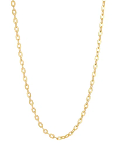 Italian Gold Polished Solid Cable Link 18" Chain Necklace In 14k Gold