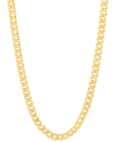 Italian Gold Polished Solid Curb Link 22" Chain Necklace (5-1/2mm) In 10k Gold In Yellow Gold