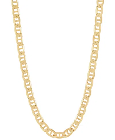 Italian Gold Polished Solid Mariner Link 22" Chain Necklace (6-1/6mm) In 10k Gold In Yellow Gold