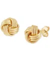 Italian Gold Polished Triple Swirl Love Knot Stud Earrings In 14k Gold In Gold