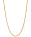 Italian Gold Lightweight Polished Two-tone Double Curb Link 18" Chain Necklace (3-1/5mm) In 10k Gold In Yellow Gold