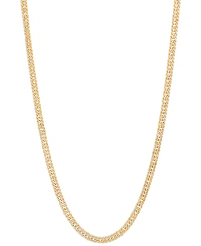 Italian Gold Polished Two-tone Double Curb Link 18" Chain Necklace (3-1/5mm) In 10k Gold In Yellow Gold