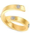 Italian Gold Rivet Coil Statement Ring In 10k Gold & White Gold In Gold