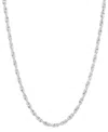 Italian Gold Rope Chain 18" Collar Necklace In 14k White Gold