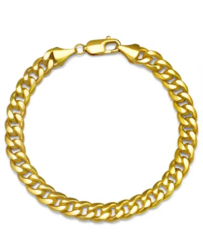 Italian Gold Semi-solid Cuban Chain 9" Bracelet In 10k Yellow Gold