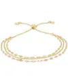 Italian Gold Triple Layer Bolo Bracelet In 10k Gold In Gold