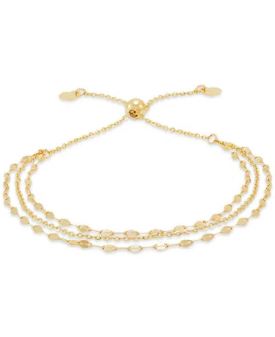 Italian Gold Triple Layer Bolo Bracelet In 10k Gold