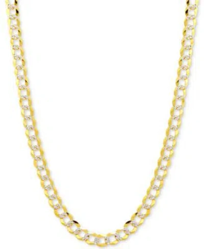 Italian Gold Two Tone Open Curb Link Chain Necklace Collection 3 1 6mm In 14k Gold White Gold In Two-tone