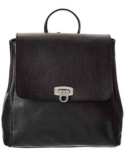 Italian Leather Backpack In Black