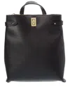 Italian Leather Backpack In Black