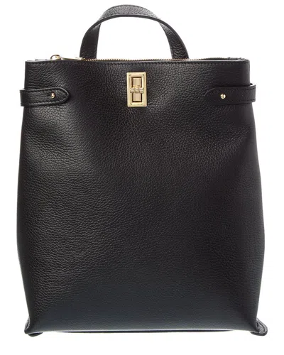 Italian Leather Backpack In Black