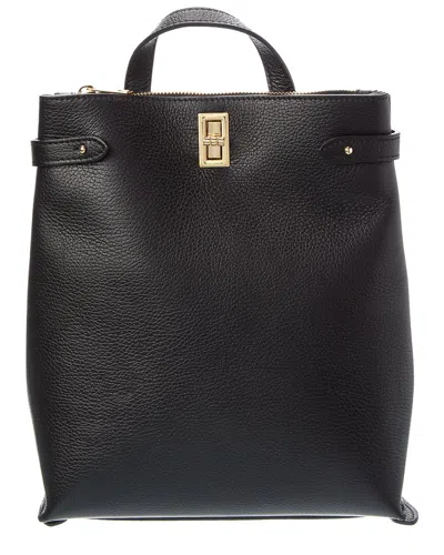 Italian Leather Backpack In Black