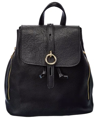 Italian Leather Backpack In Black