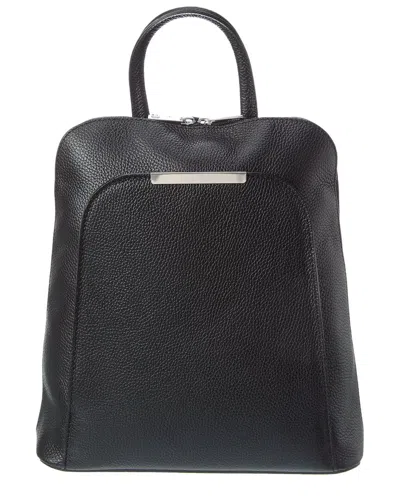 Italian Leather Backpack In Black